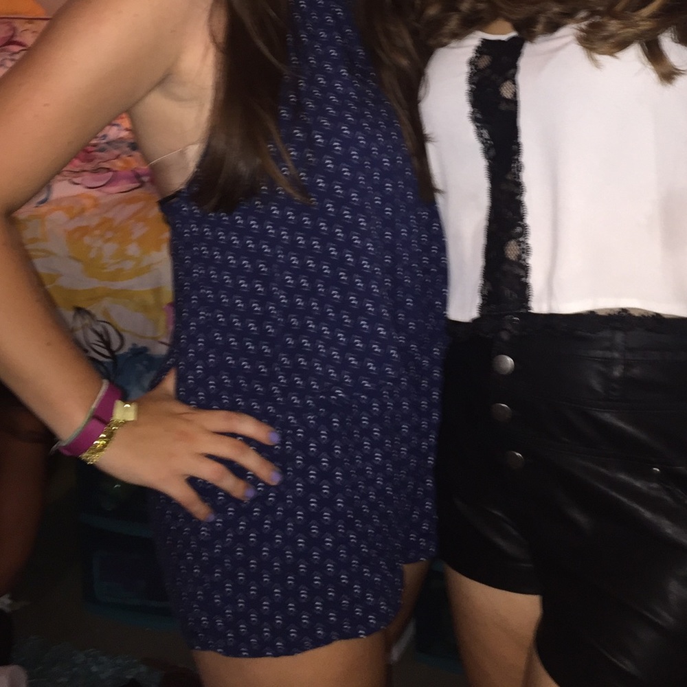 One Love LA Patterned Halter Top Blue Romper
